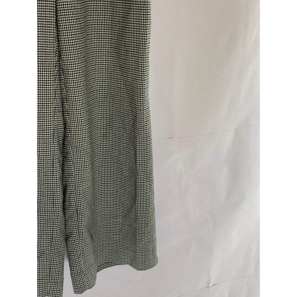 ZARA Trafaluc Women's Black/White Houndstooth Belted Straight-Leg Pant SZ XS