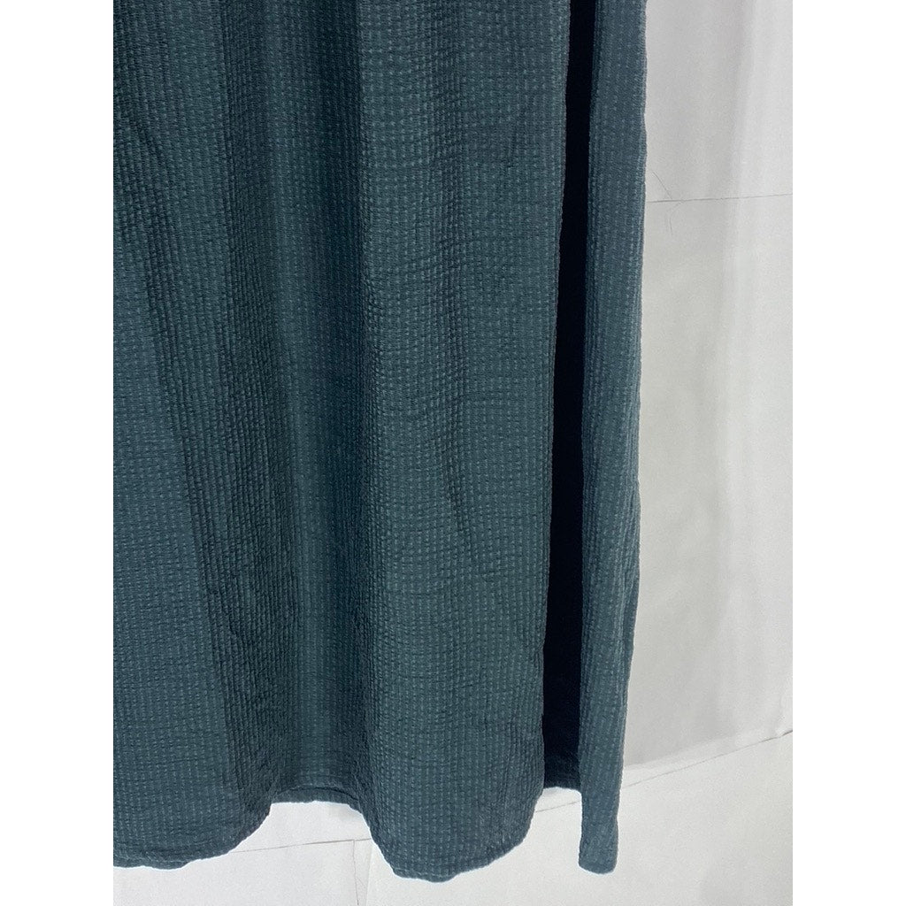 EILEEN FISHER Women's Vintage Black Silk Textured Elastic Waist A-Line Skirt SZS
