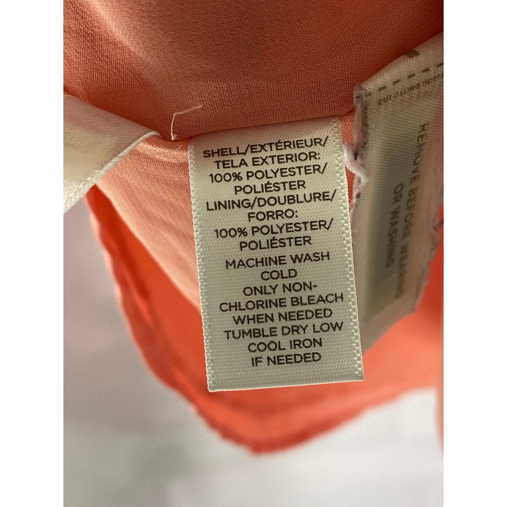 ANN TAYLOR LOFT Women's Peach V-Neck Spaghetti Strap Loose-Fit Racerback Top SZS