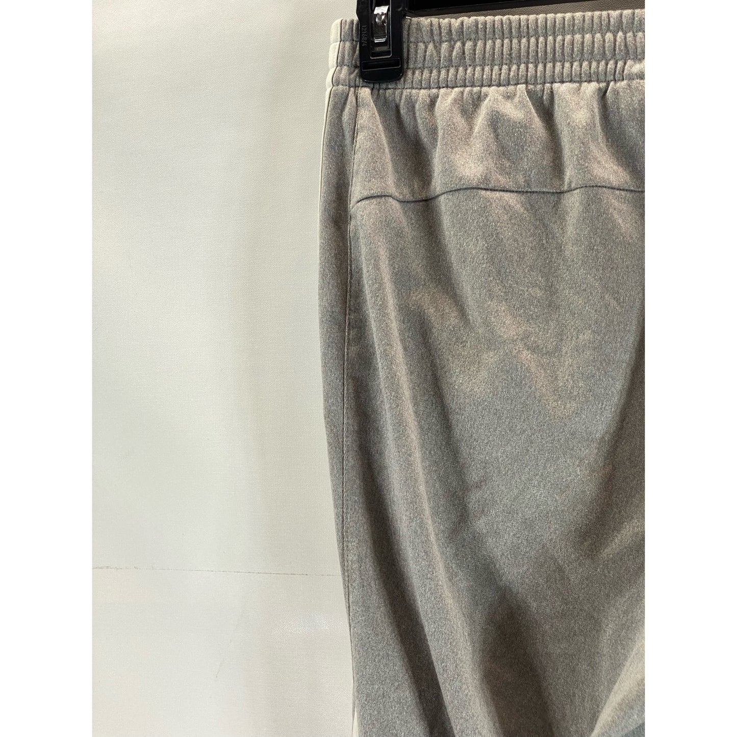 ADIDAS Men's Gray/White Tiro 3-Stripe Zipper-Hem Pull-on Track Pants SZ L