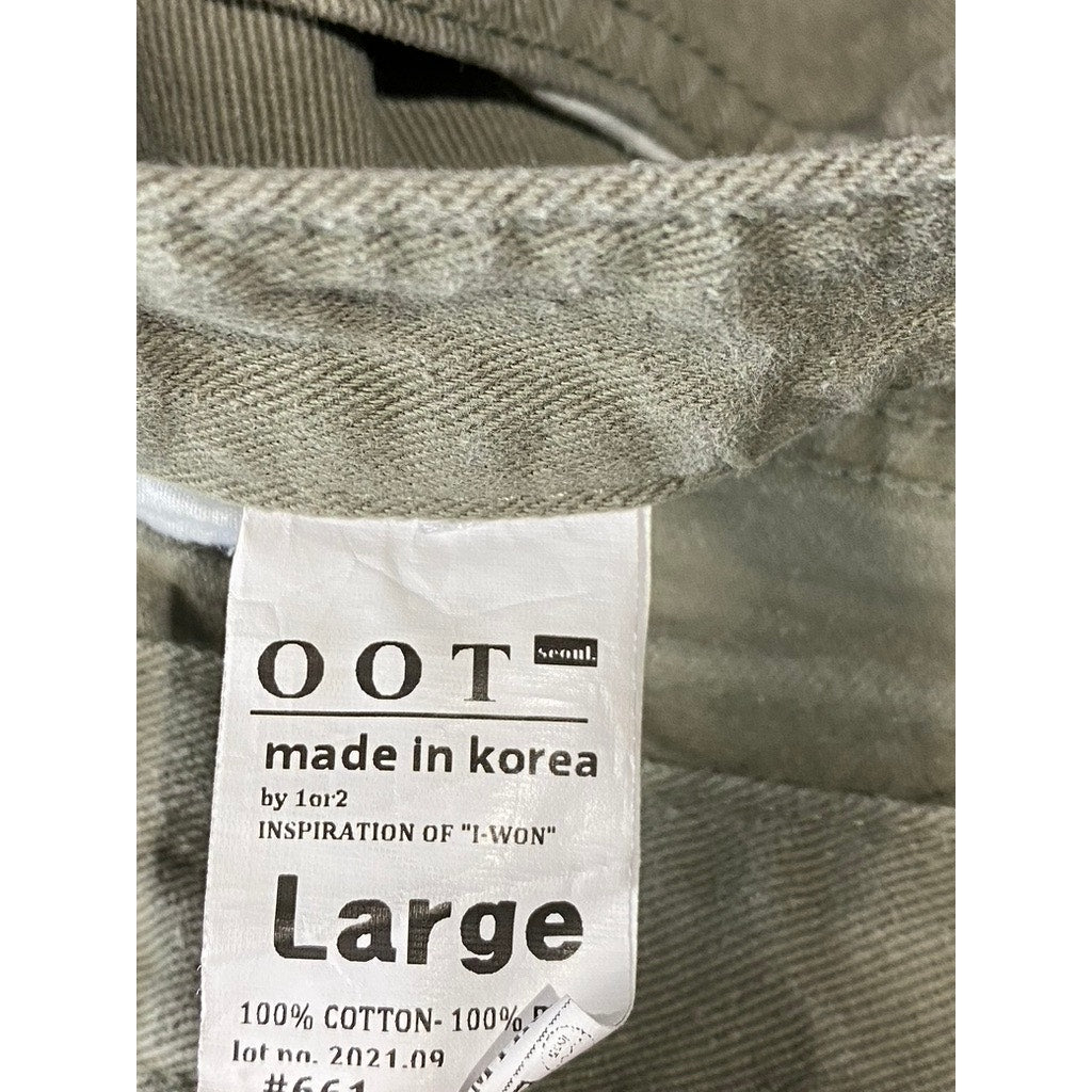OOT Seoul Women's Army Green Five-Pocket Baggy Straight-Leg Jeans SZ L