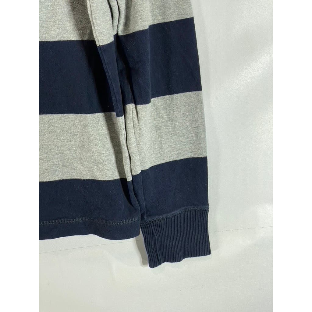 ABERCROMBIE & FITCH Men's Navy/Grey Crewneck Pullover Muscle Sweater SZ L