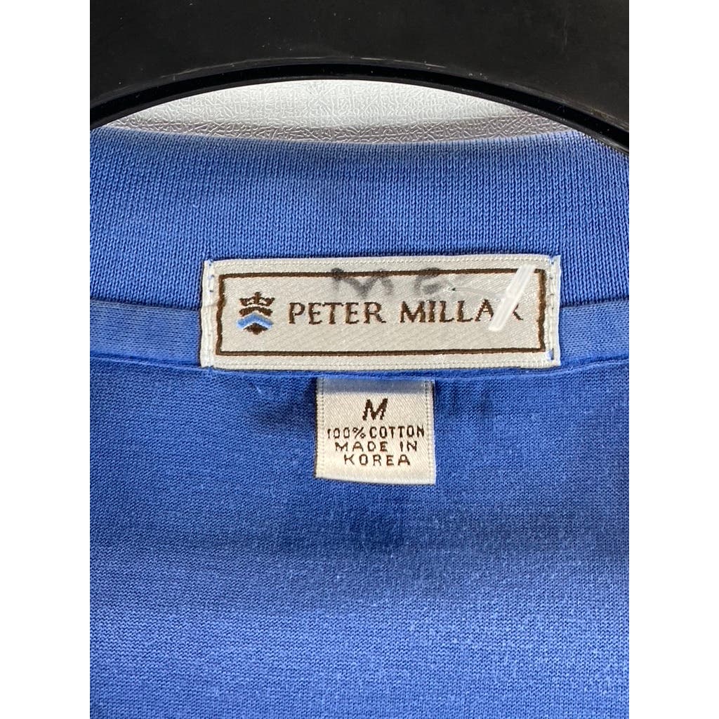 PETER MILLAR Men's Blue Vintage Three-Button Short Sleeve Polo Shirt SZ M