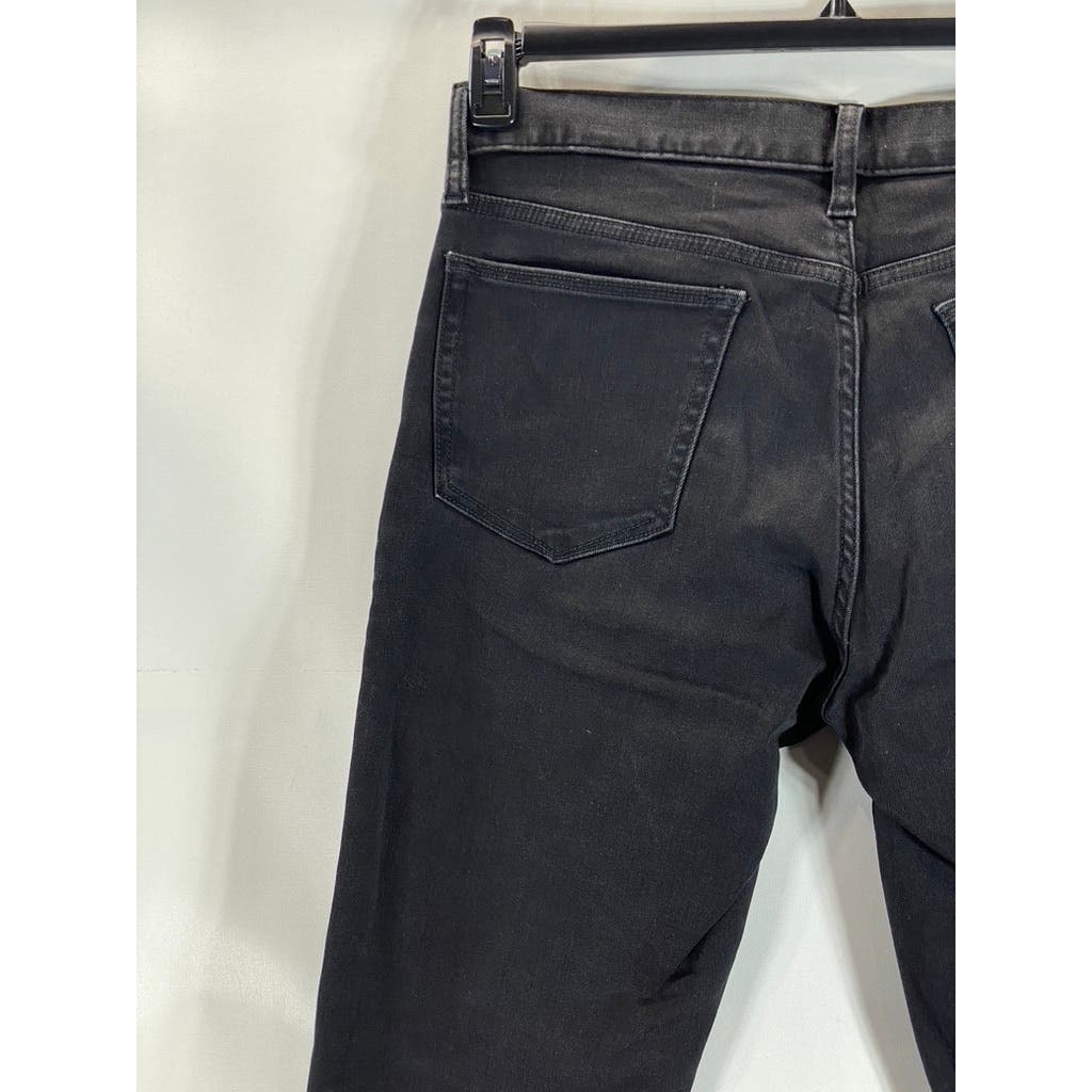 BANANA REPUBLIC Men's Solid Black Traveler Tapered-Fit Five-Pocket Pant SZ 33X32