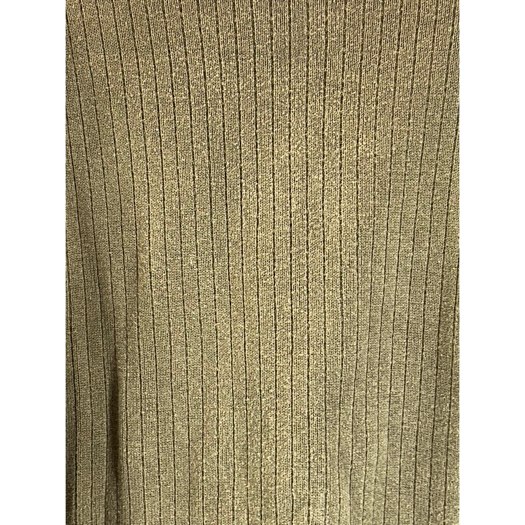J. CREW Men's Olive Green Cotton Ribbed V-Neck Pullover Sweater SZ M