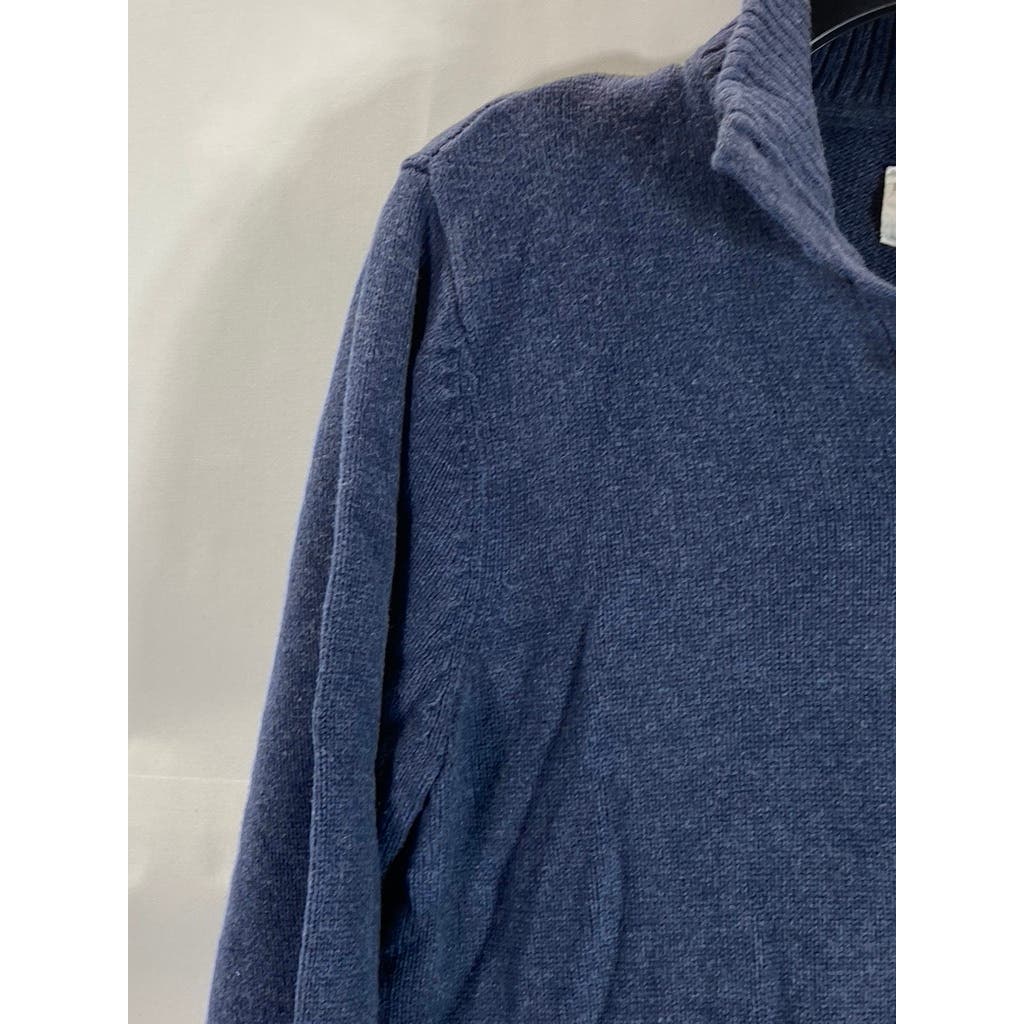 LUCKY BRAND Men's Navy Quarter-Button Knit Pullover Sweater SZ M