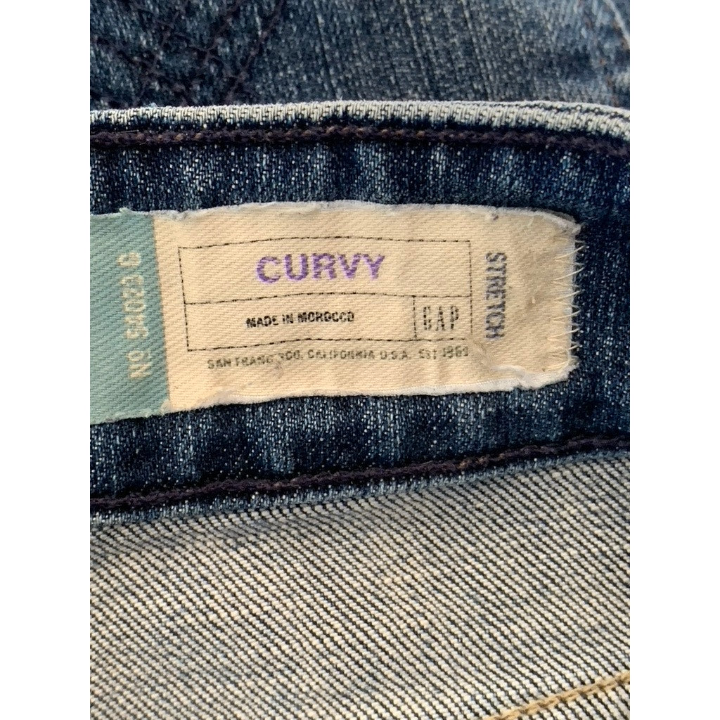 GAP Women's Blue Curvy Straight-Leg Denim Jeans SZ 30