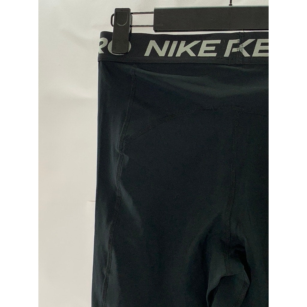 NIKE PRO 365 Women's Black Elastic Waist 7/8 Length Pull-On Leggings SZ S