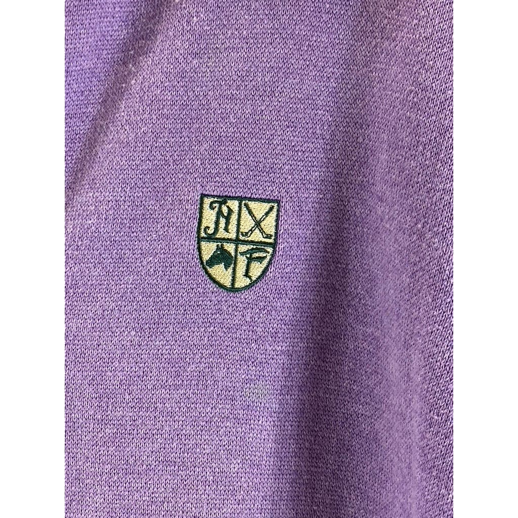 PETER MILLAR Men's Purple Quarter-Zip Hamilton Farm Golf Club Patch Sweater SZ M