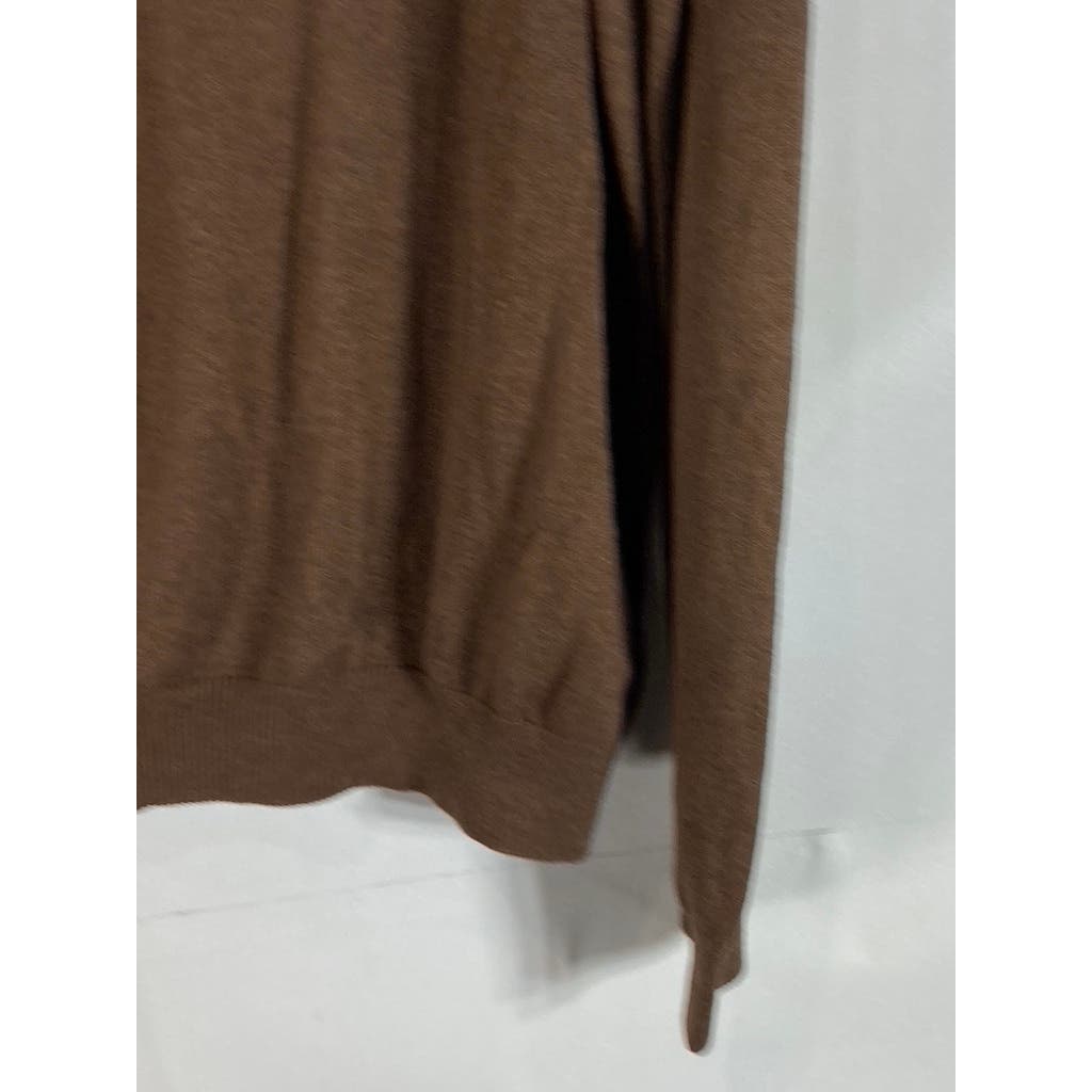 PAUL FREDRICK Men's Brown Mock-Neck Long Sleeve Pullover Sweater SZ M