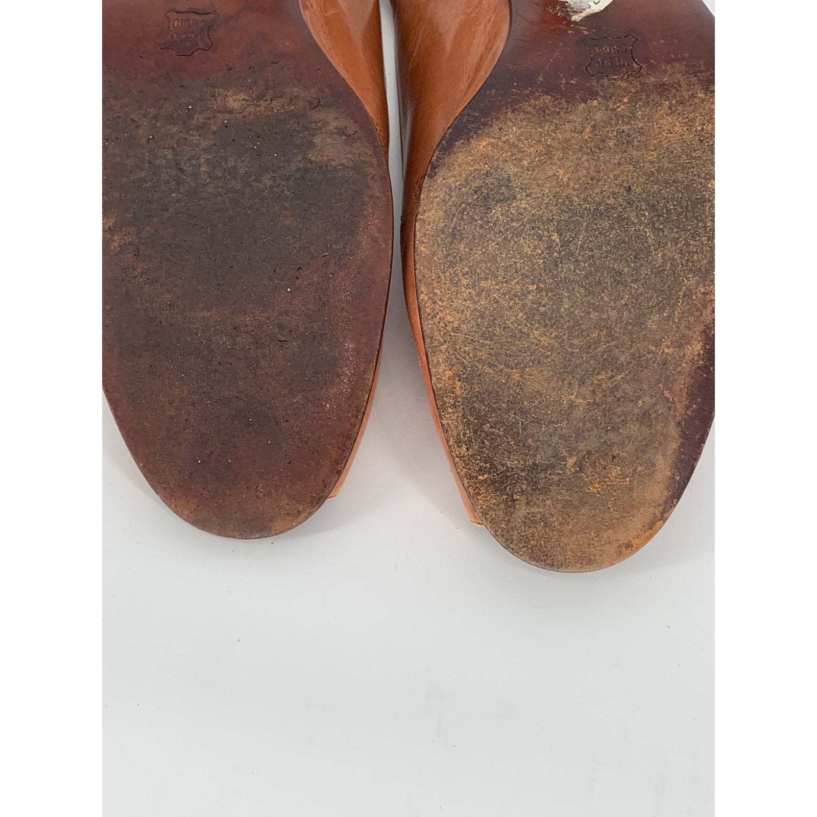 BRUNO MAGLI Women's Vintage Brown Leather AA Peep-Toe Slingback Pumps SZ 9