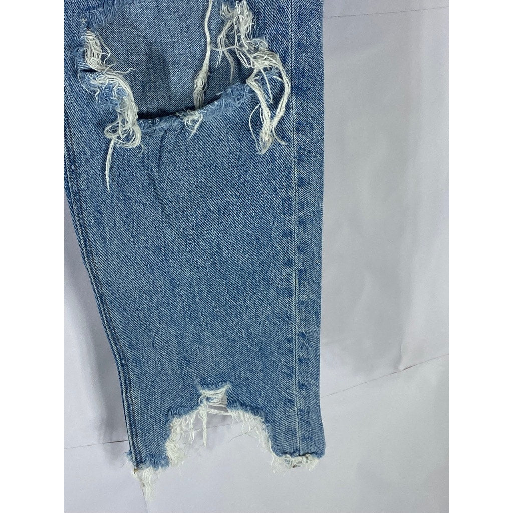 AMERICAN EAGLE Women's Light Blue Distressed Comfort Stretch Waist Jean SZ 4