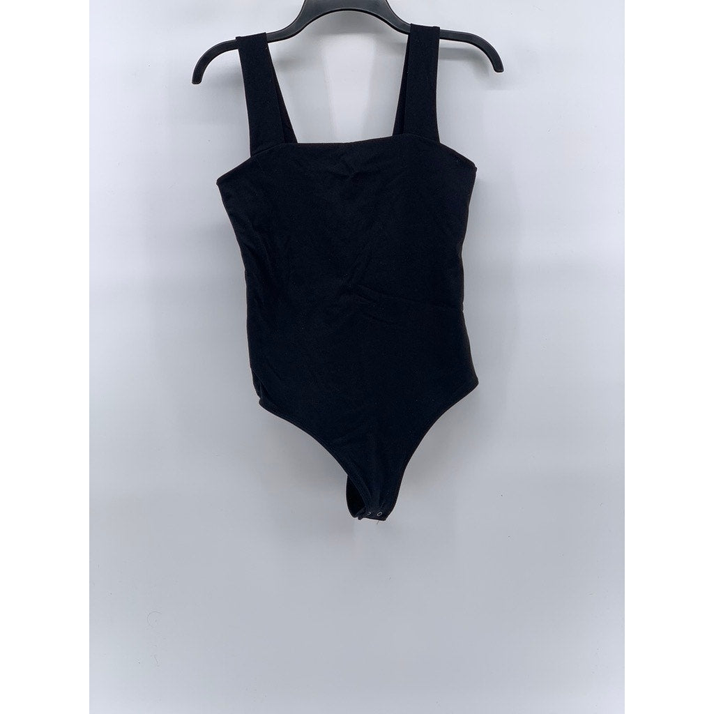 ABERCROMBIE & FITCH Women’s Black Square-Neck Soft A&F Collection Bodysuit SZ S