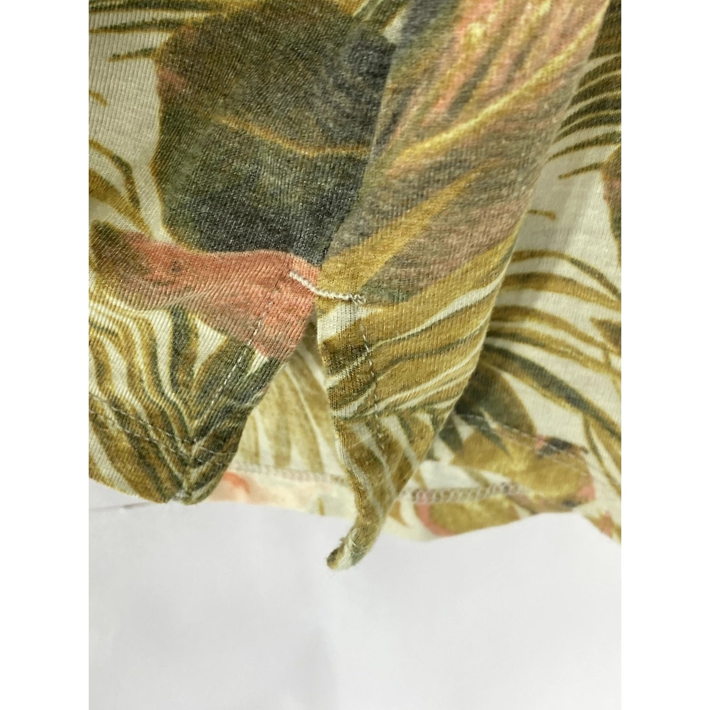 OLD NAVY ACTIVE Women’s Beige-Green Tropical Floral Go-Dry Crewneck Tank Top SZM