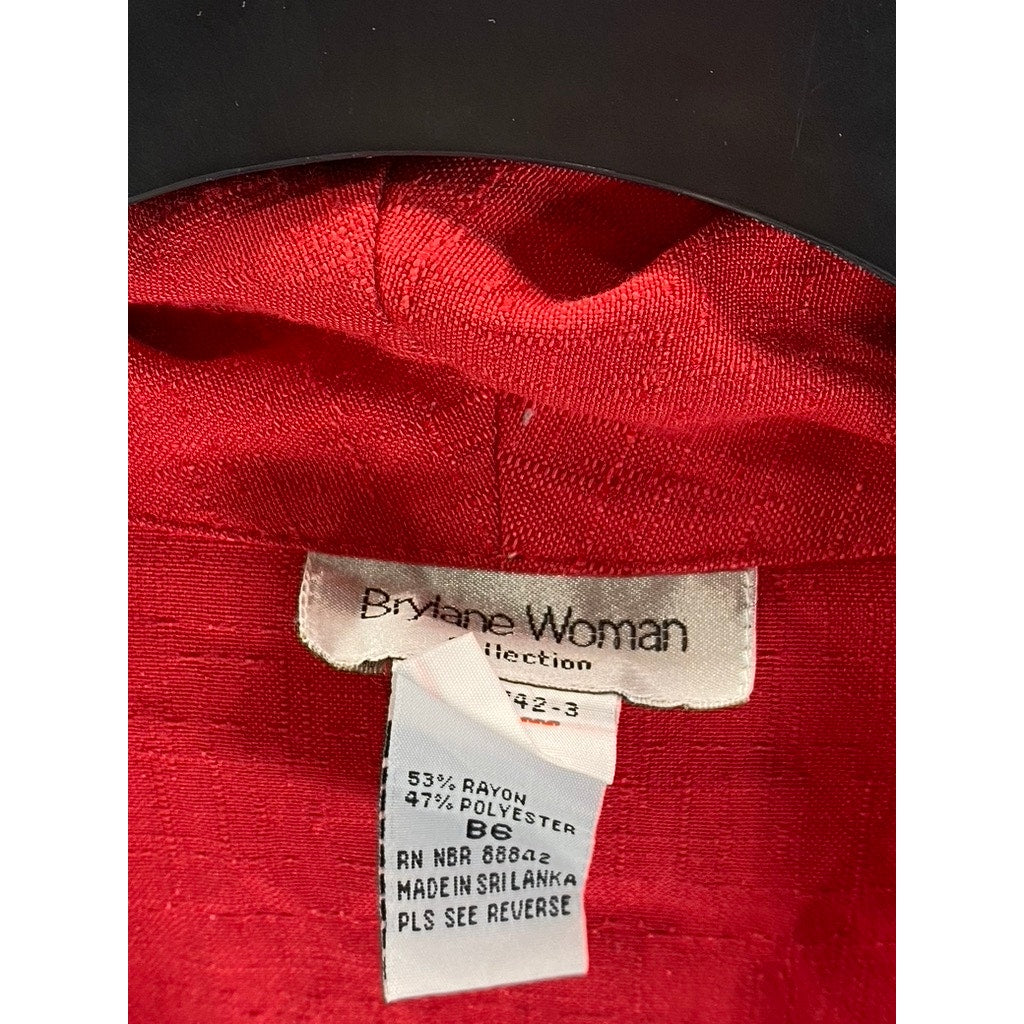 BRYLANE WOMAN COLLECTION Women's Red Two-Button Lightweight Blazer SZ 6