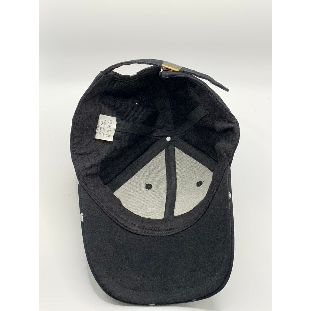 UNBRANDED Men's Black/White/Red Embroidered Logo Polka Dot Adjustable Hat OS