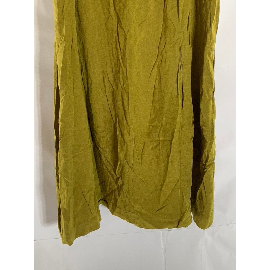 H&M Women's Olive Green Ruffle Off-The-Shoulder Tie-Strap A-Line Mini Dress SZ 6