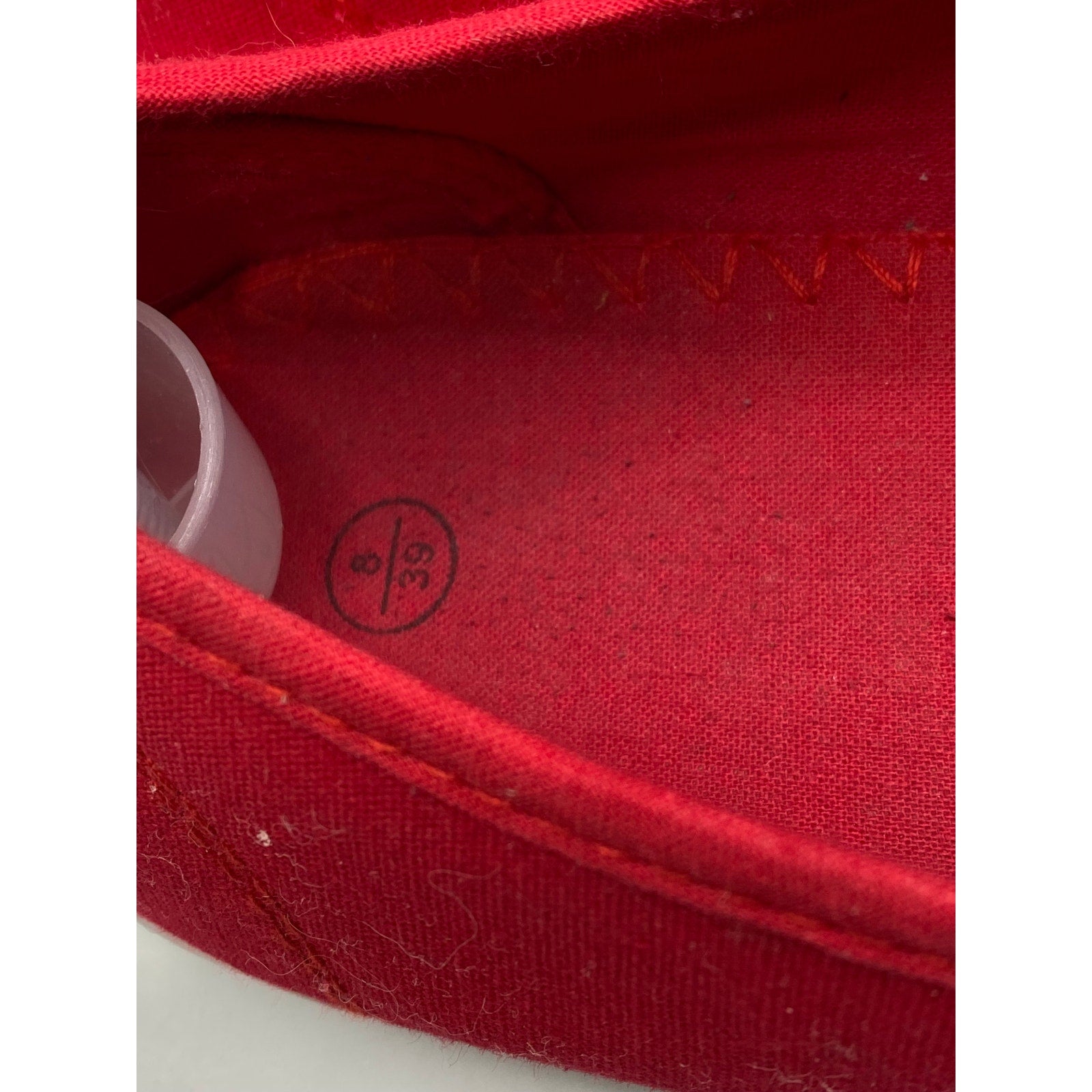 UNBRANDED Women's red Canvas Bungee Lace-Up Round-Toe Casual Flat Sneakers SZ 8