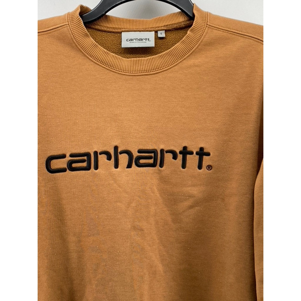 CARHARTT WIP Men's Brown Crewneck Logo Casual Pullover Sweatshirt SZ S