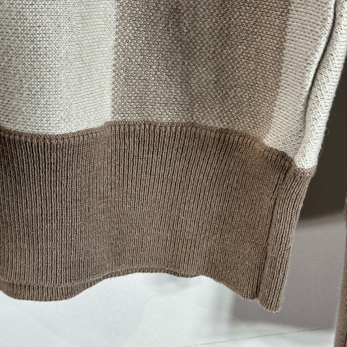 CYNTHIA ROWLEY Women's Brown/Beige Plaid Bateau Pullover Sweater SZ M