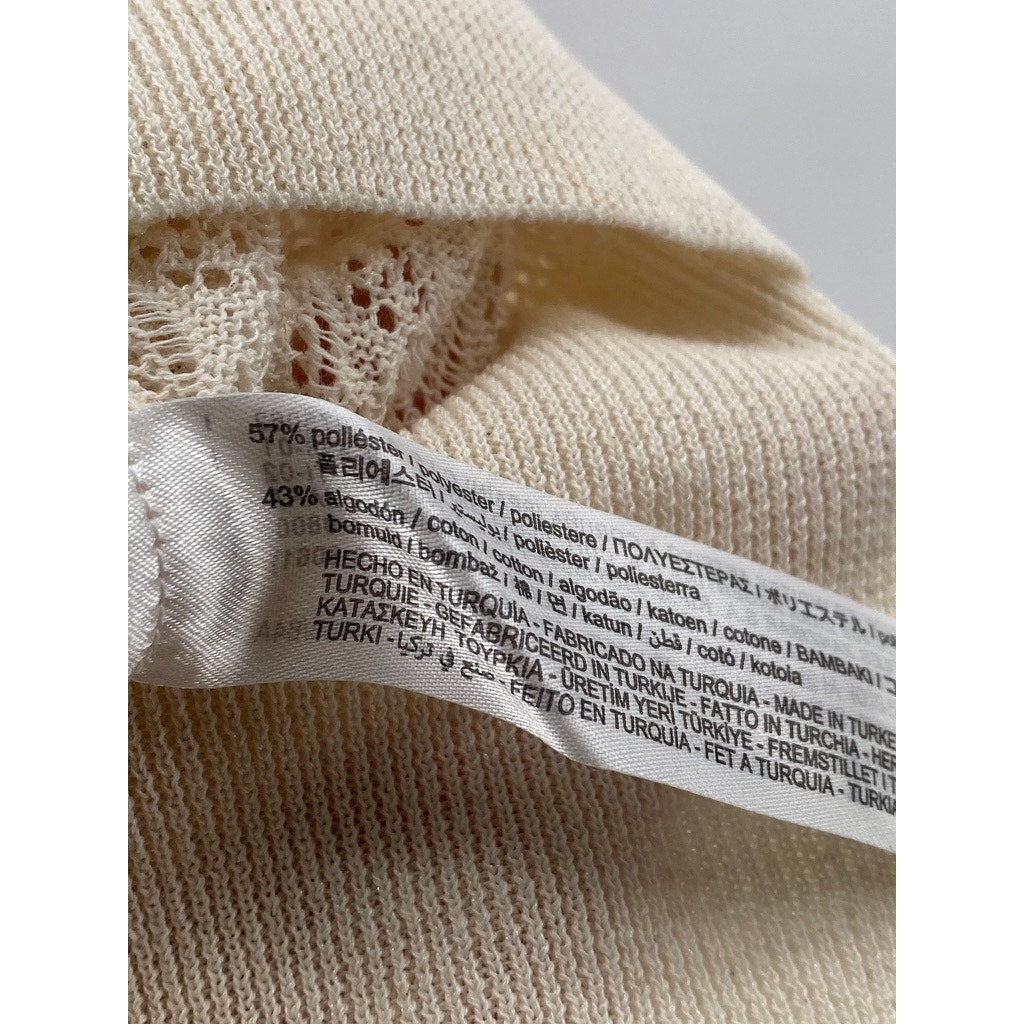 ZARA Women's Beige Knit Floral Sleeveless Pullover Top SZ S