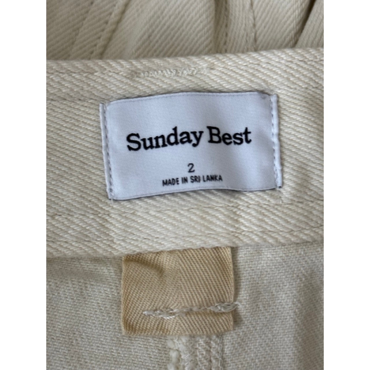 SUNDAY BEST Women's Beige Straight-Leg Denim Jeans SZ 2