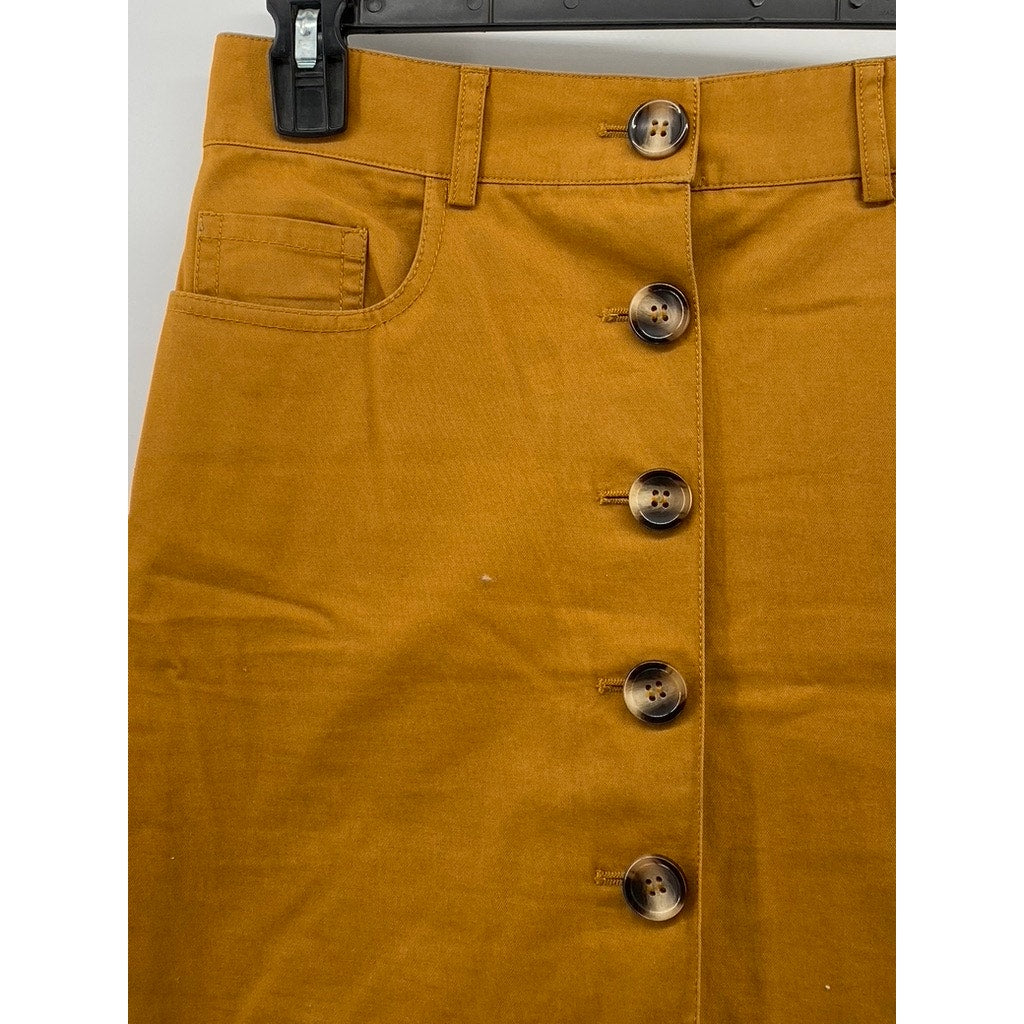 & OTHER STORIES Paris Atelier Women's Brown Button-Up Straight Midi Skirt SZ 4