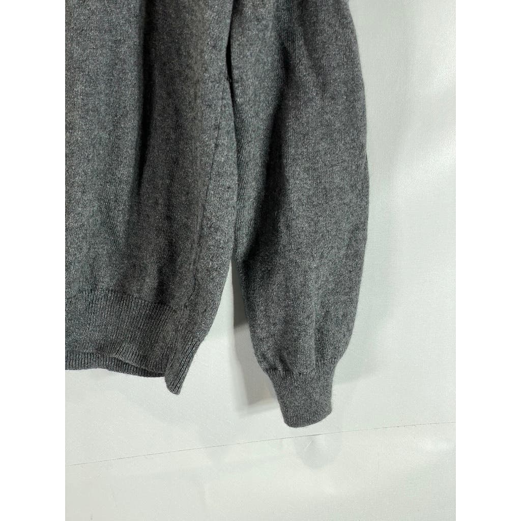 BANANA REPUBLIC Men's Heather Gray Cotton-Cashmere Elbow-Patch Sweater SZ S