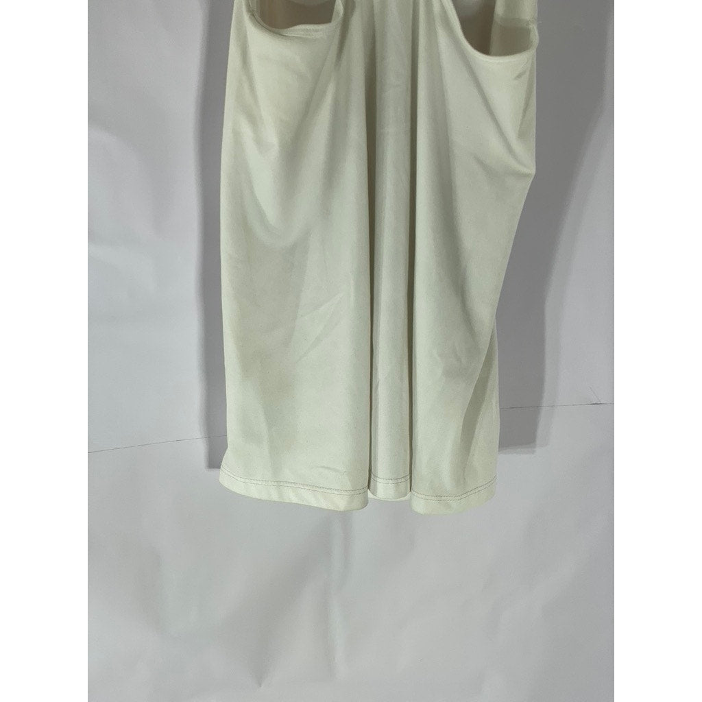 OLD NAVY ACTIVE Women's White Graphic Scoop-Neck Go-Dry Racerback Tank Top SZ XS
