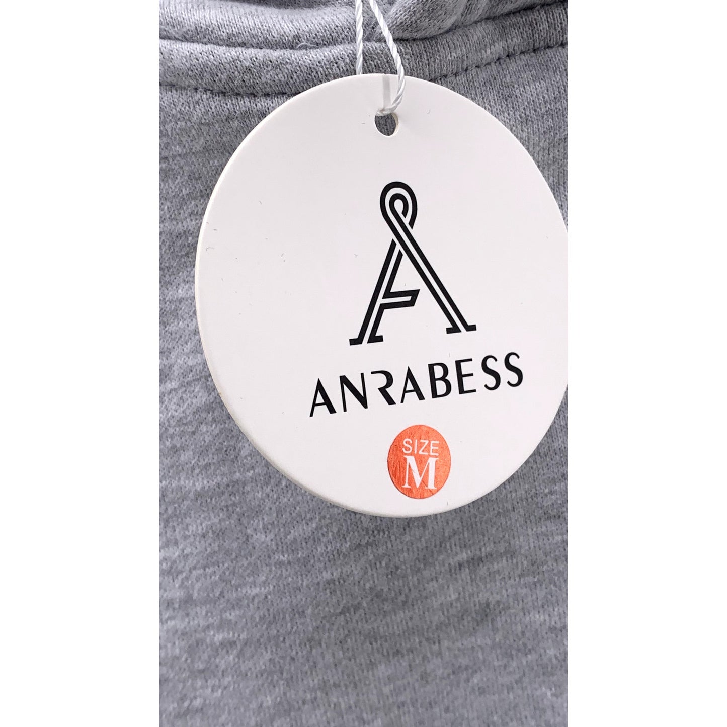 ANRABESS Women's Light Gray Fleece Drop Shoulder Pullover Hoodie SZ M