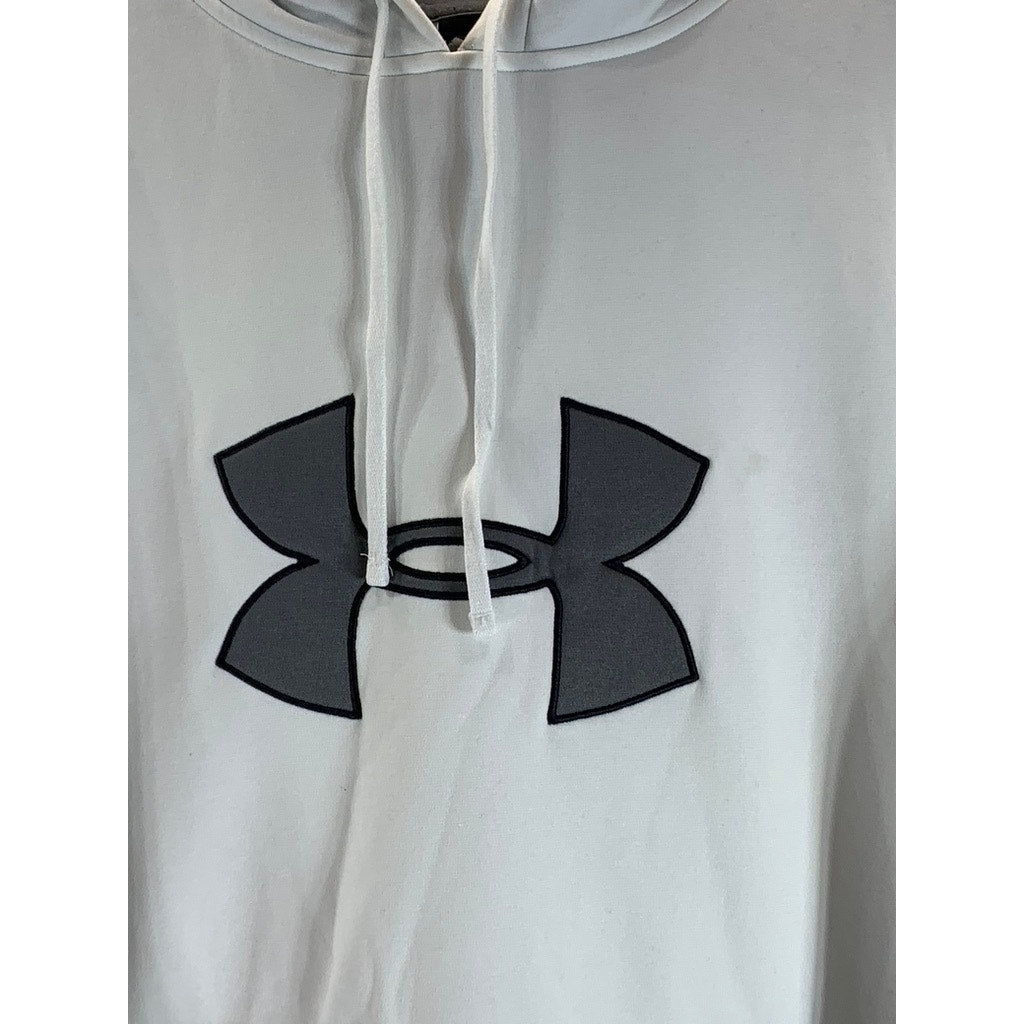 UNDER ARMOUR Men's White/Black Large Graphic Regular-Fit Pullover Hoodie SZ XL