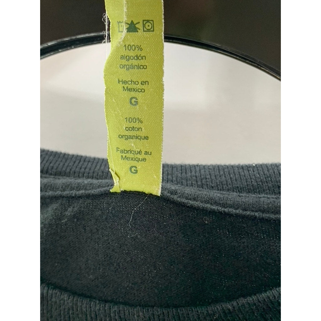 ECONSCIOUS Women's Black Warning No Small Talk Allowed Crewneck T-Shirt SZ L