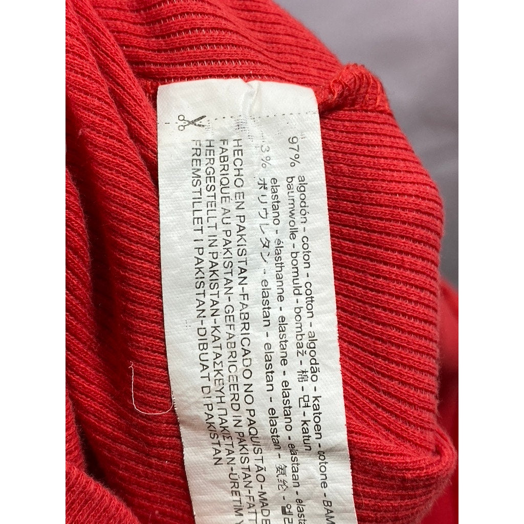 ZARA TRAFALUC Women's Red Ribbed Crewneck Casual Sleeveless Mini Dress SZ L