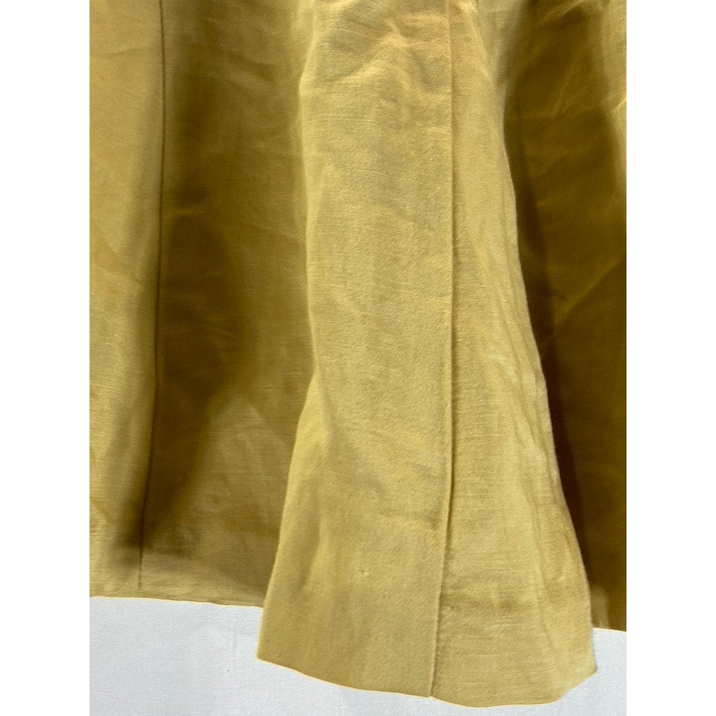 J.CREW Women's Tan Linen-Blend Pocket Pull-On A-Line Mini Skirt SZ 10