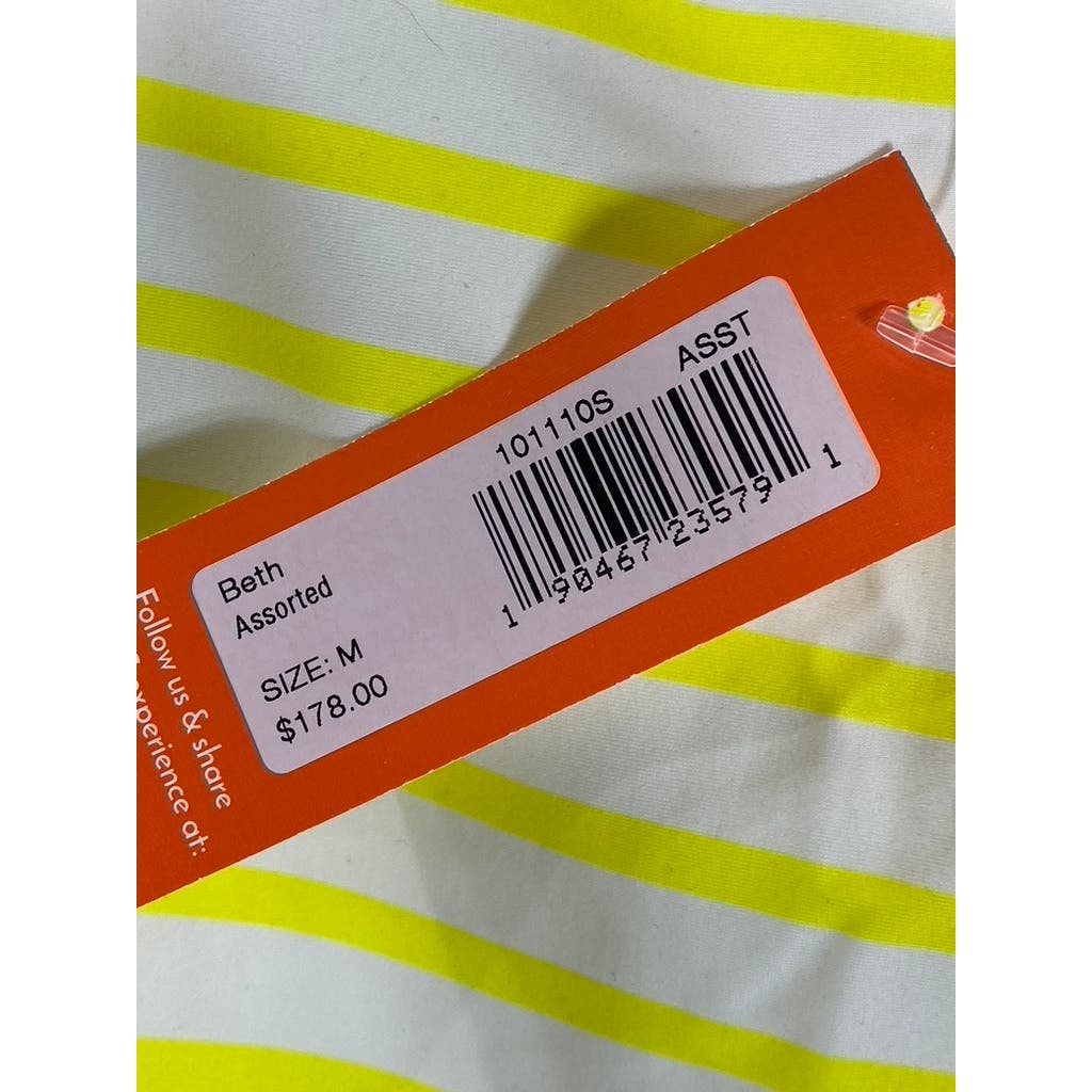 JUDE CONNALLY Women's Yellow/White Striped Beth Crewneck Mini Dress SZM