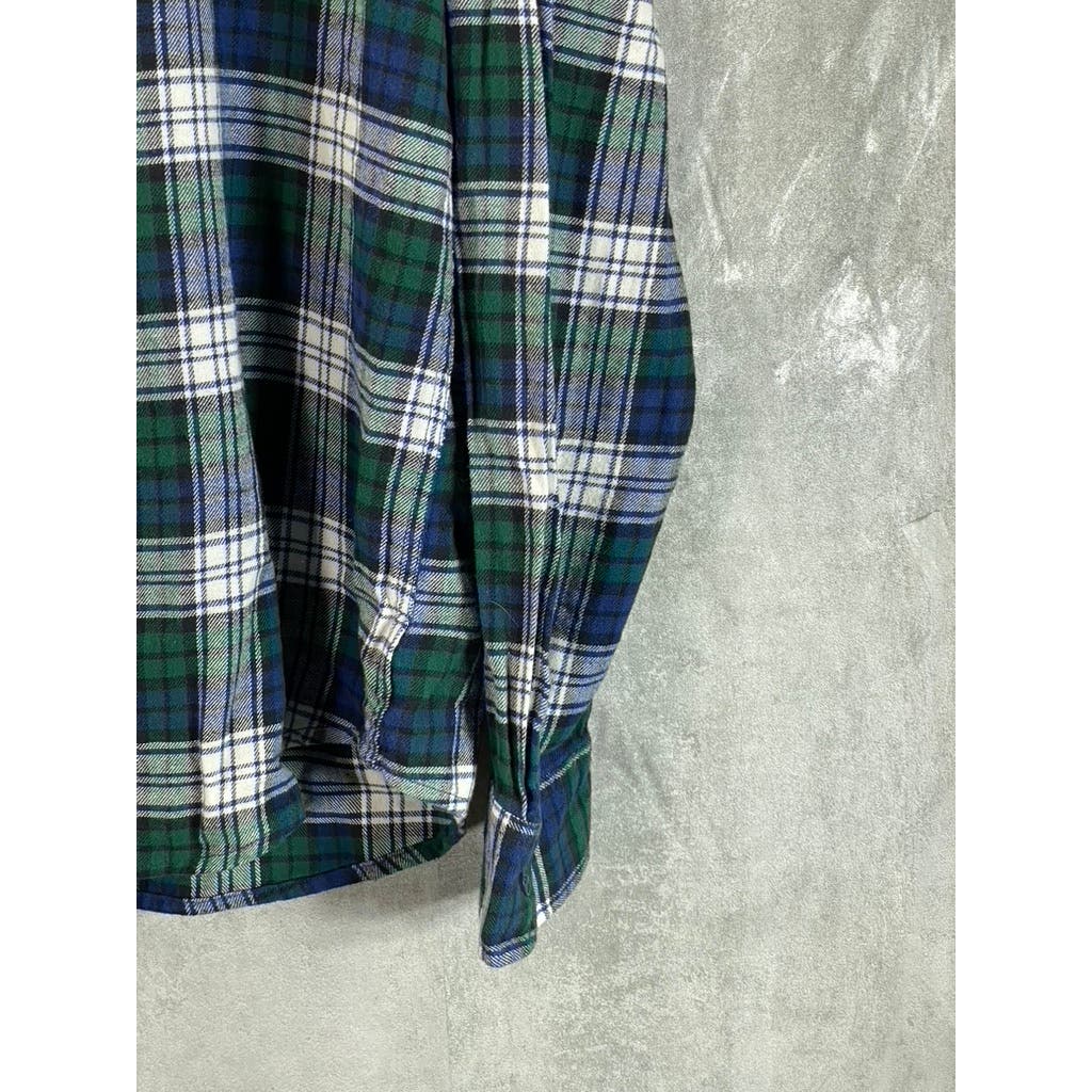LUCKY BRAND Men's Green Plaid Humboldt Workwear Button-Up Long Sleeve Shirt SZ L