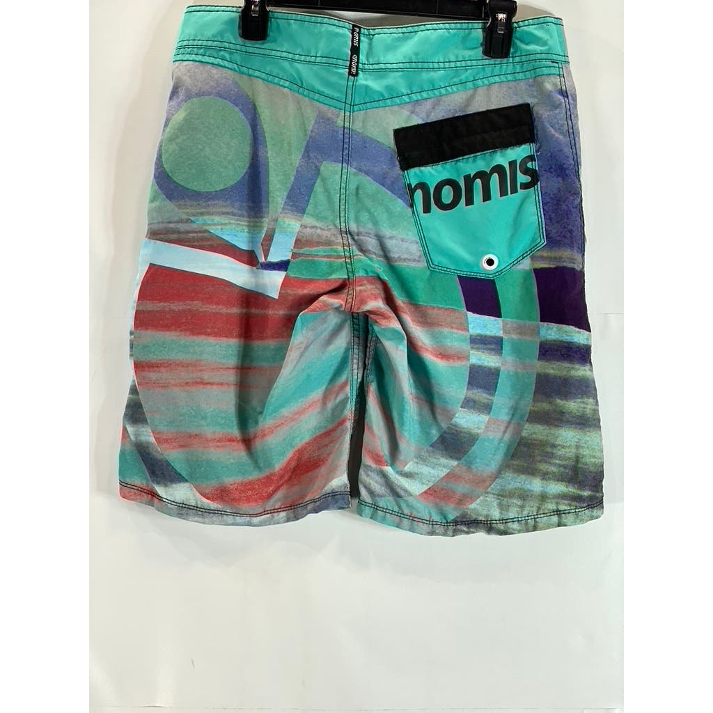 NOMIS Men's Green Printed Pull-On Board Swim Trunks SZ 32