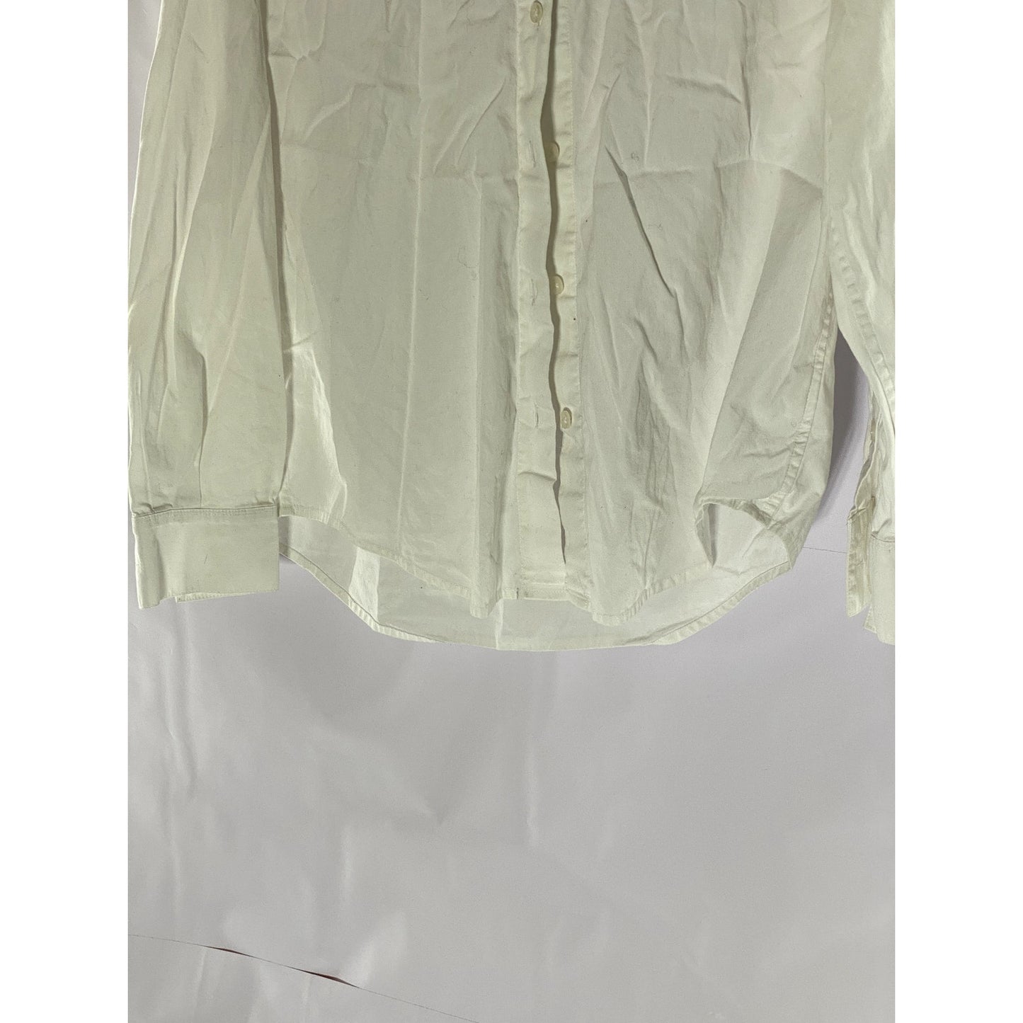 SUNDAY BEST Women's White Solid Button-Up Regular-Fit Long Sleeve Shirt SZ XS