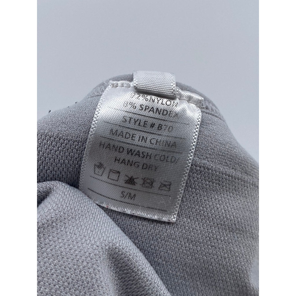 ITZON Women's Light Gray V-Neck Compression Cropped Spaghetti Strap Cami SZ S/M