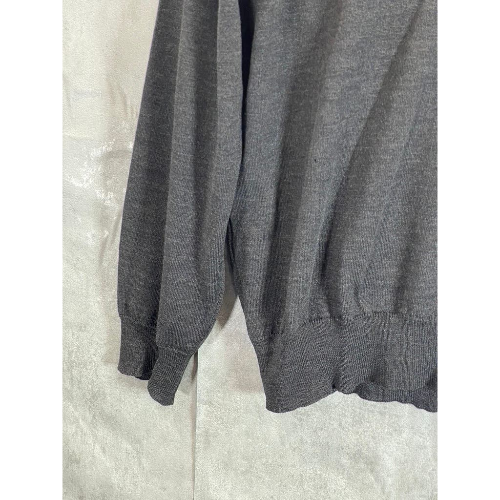 GIORGIOLINI Men's Charcoal Wool V-Neck Pullover Sweater SZ XL