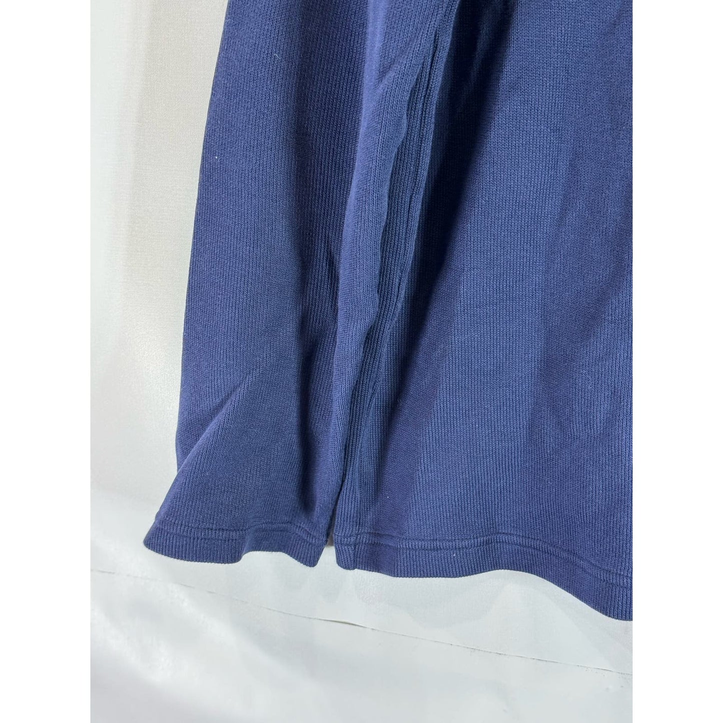 BANANA REPUBLIC Men's Navy Star Quarter-Zip Elbow-Patch Pullover Sweater SZ M
