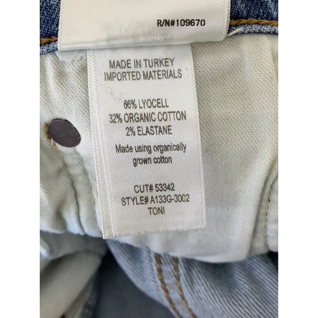 AGOLDE Los Angeles Women's Dark Blue Toni Denim Distressed Five-Pocket Jean SZ26