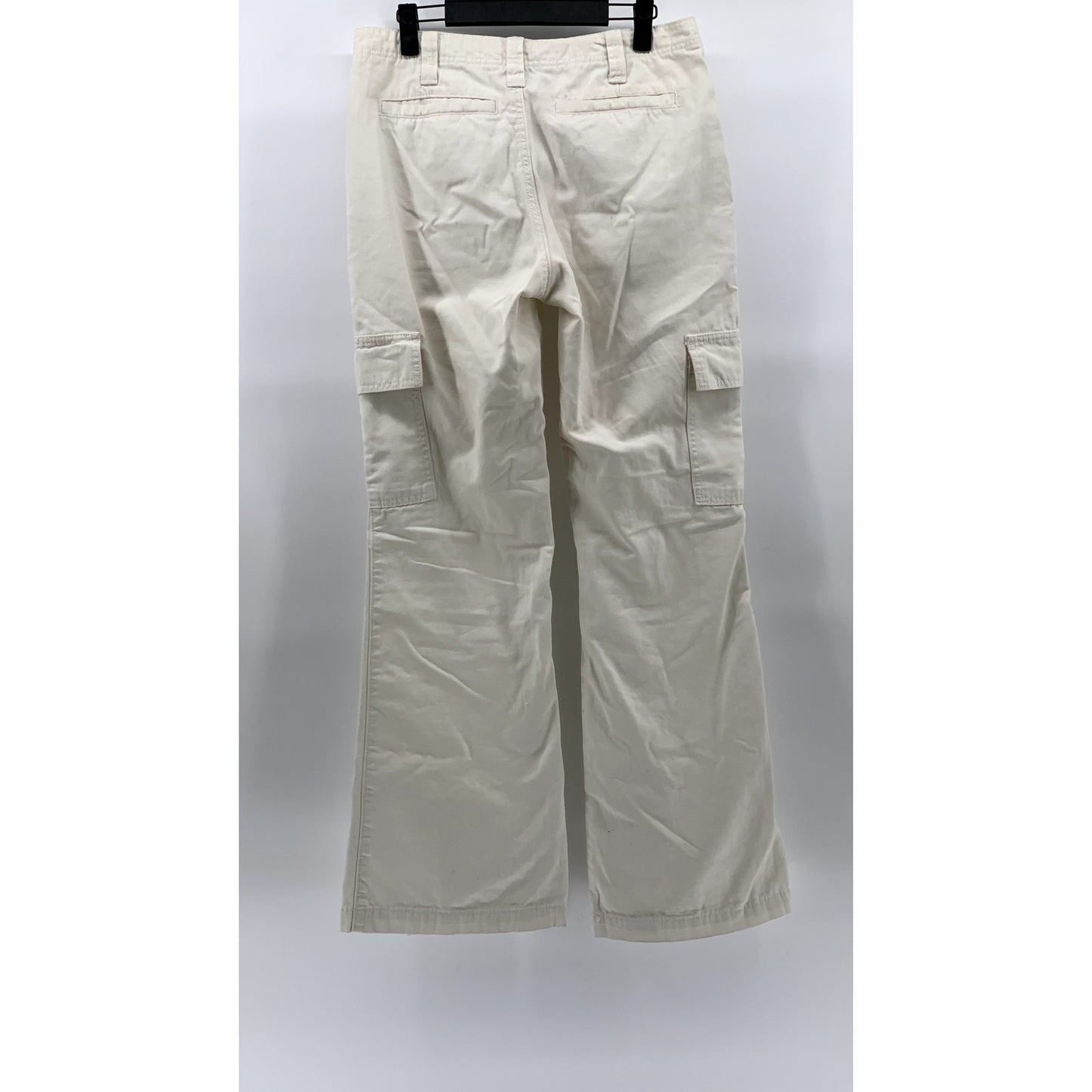 AEROPOSTALE Women's Off-White Low-Rise Flare Utility Cargo Pants SZ M