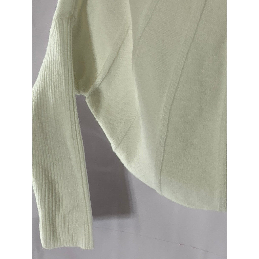 COMMENSE Women's Off-White Piping Mock-Neck Long Sleeve Knit Top SZ XS(US2)