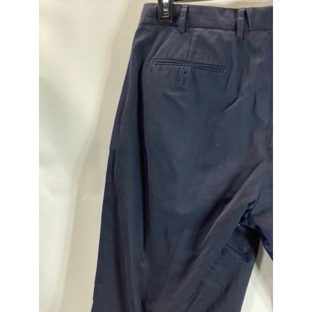 FACONNABLE Men's Solid Black Cotton Pleated Cuffed Dress Pants SZ 38R