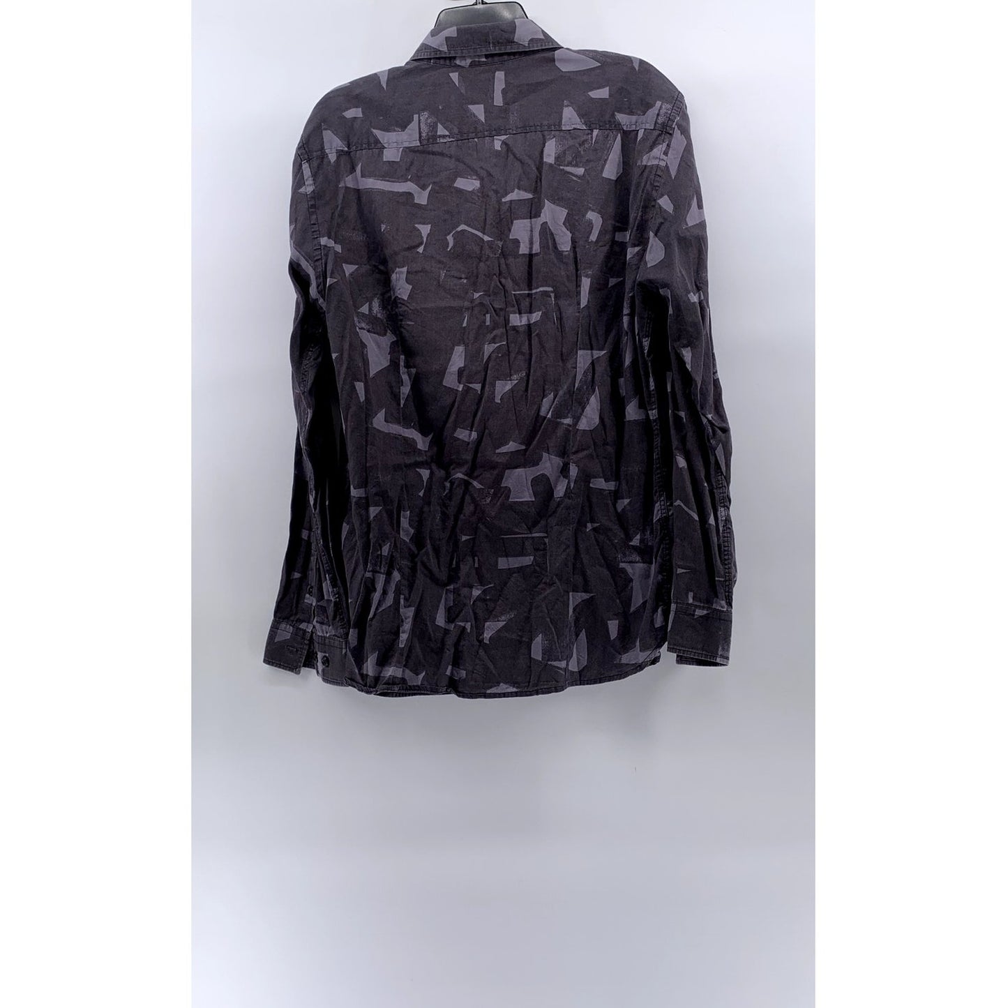 C31 ROTC Men's Gray Printed Regular-Fit Button-Up Long Sleeve Shirt SZ 42(L)