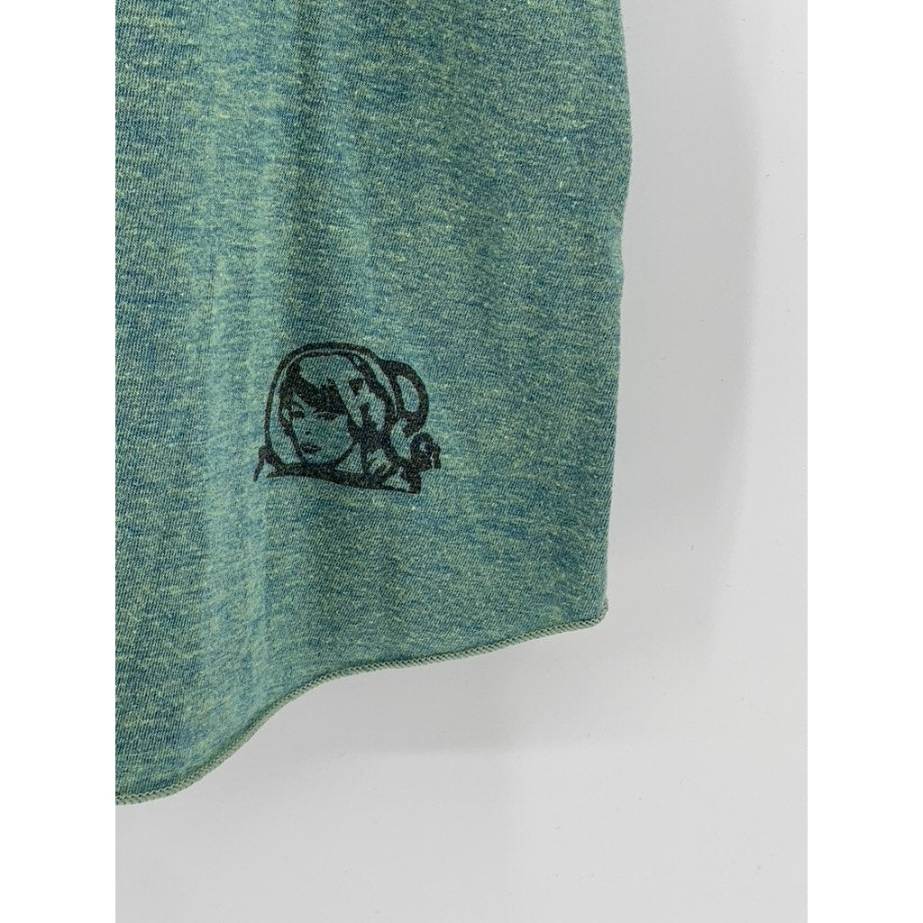 ACT Men's Green Scoop-Neck Graphic Lightweight Tank SZ M