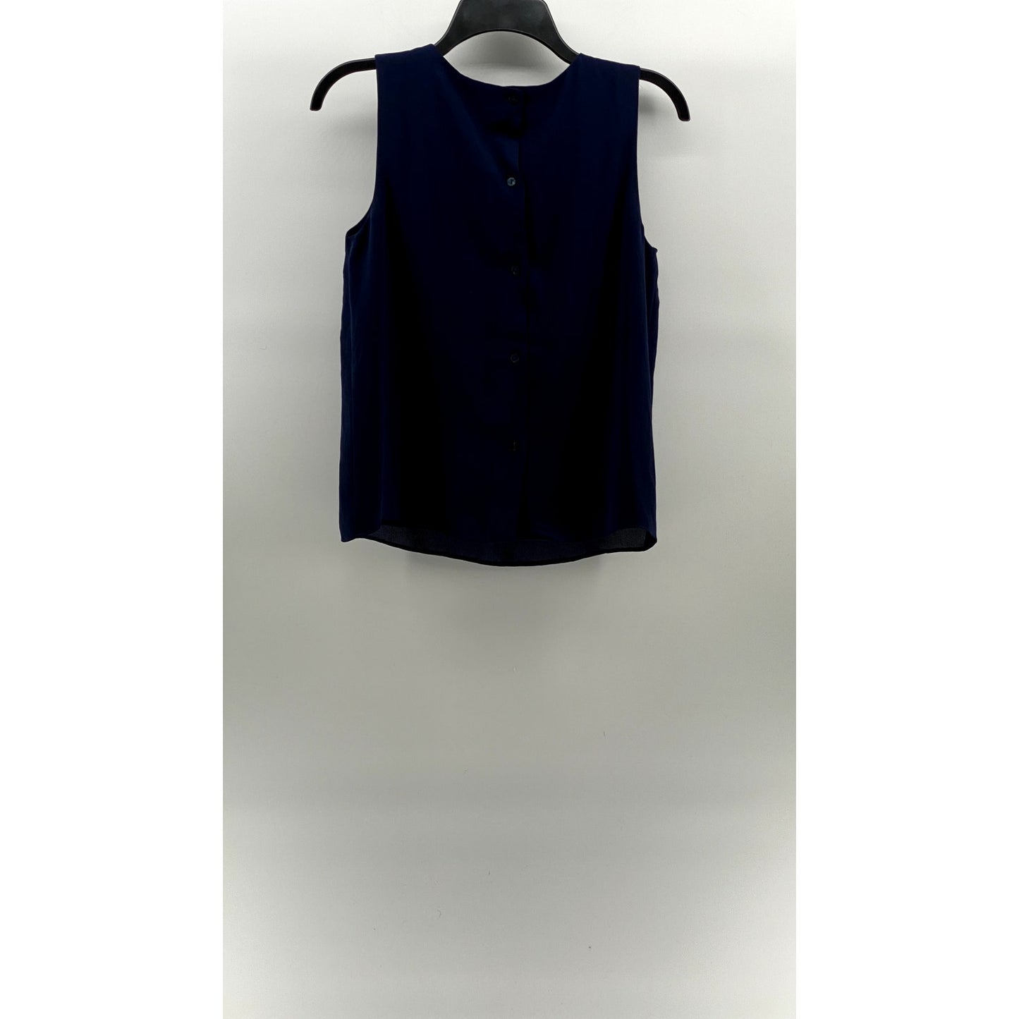 BANANA REPUBLIC Women's Maritime Blue Crewneck Sleeveless Button-Back Top SZ XS