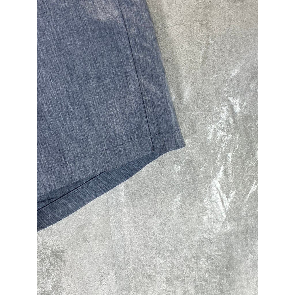 EDDIE BAUER Men's Blue Denim Chambray Pull On Drawstring Shorts SZ M