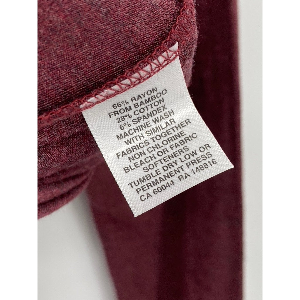 SMASH + TEES Women's Burgundy V-Neck Long Sleeve Friday Romper SZ 2XS